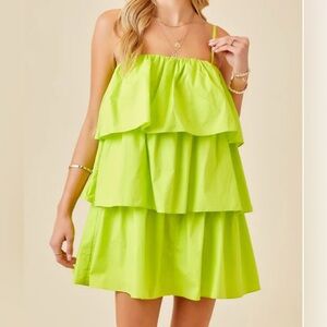 NWT tiered lime mini dress from day + moon